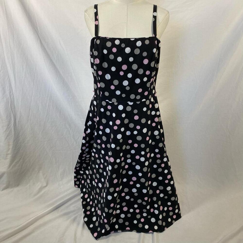 Jessica Howard black polka dot maxi‎ dress size 12 y2k twee vintage preppy